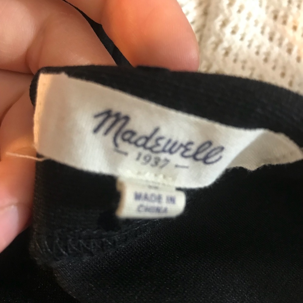 Madewell Velvetdot Sleeveless Black Mini Dress - Picture 6 of 7